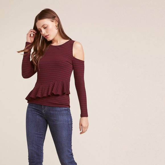 bb dakota ruffle stripe sweatshirt